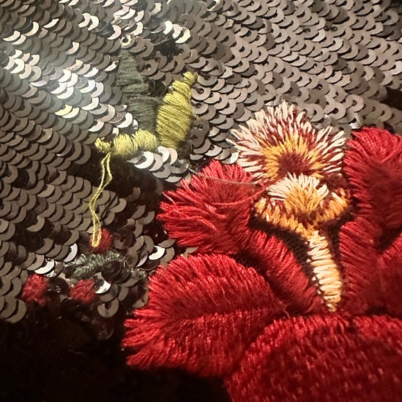 NWT!! ZARA embroidered sequin tassel midi skirt - Picture 7 of 8